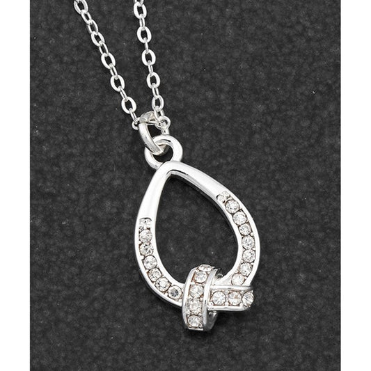 Love Knot Teardrop Silver Plated Necklace
